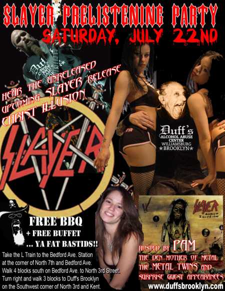 SLAYER PARTY! on Saturday July 22nd